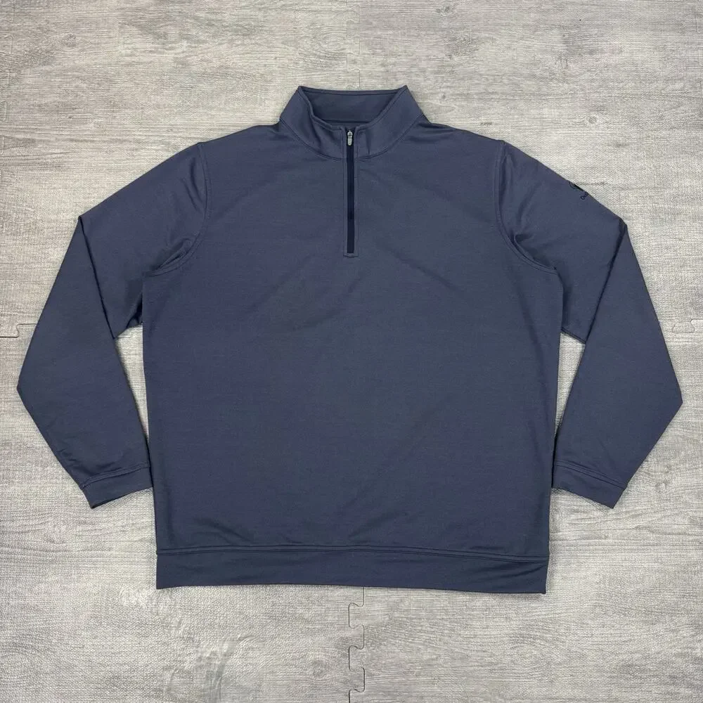 DeBordieu Golf Club Peter Millar 1/4 Zip Perth Pullover Blue Logo Men sz XL EUC